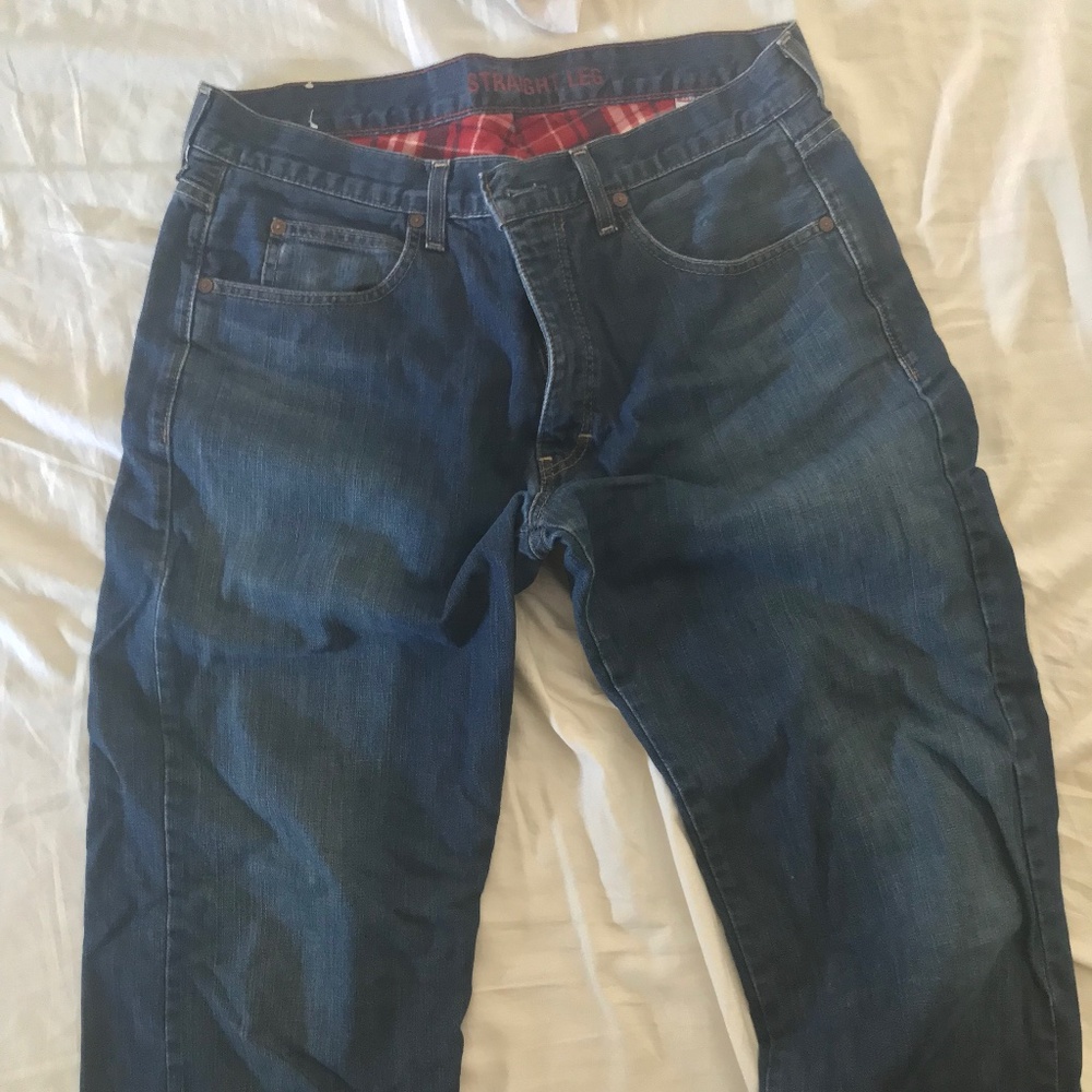 JCrew flannel lined jeans straight fit 33/34